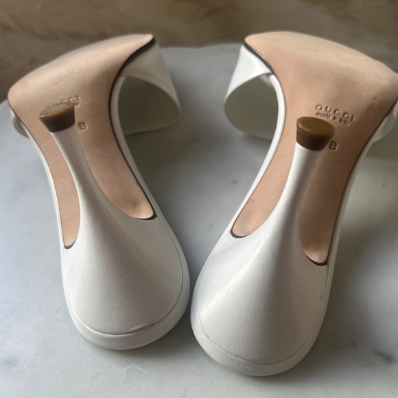 NEW GUCCI w/COA Mirabelle Mid Heel Slides Size 9 - Picture 12 of 17